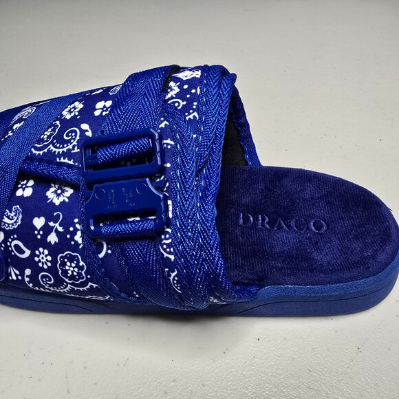 DRACO Slides Mens Shoes Size 10.5, 11, 11.5 Blue Sandals Bandana + Bag NEW main image 14
